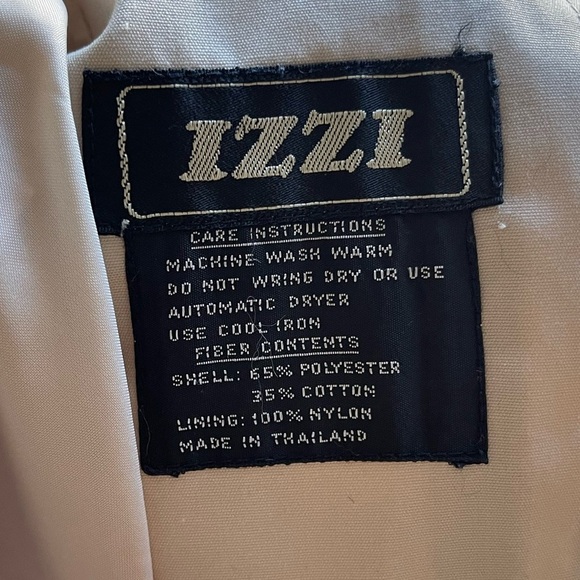 Vintage IZZI Small Pleat Tan and Purple Trench Coat - Size 11 - Picture 3 of 8